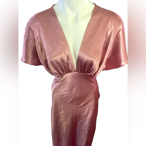 Free People‎ Beatrice Satin Maxi Dress Pink/rose size 8 NWT - Picture 5 of 16